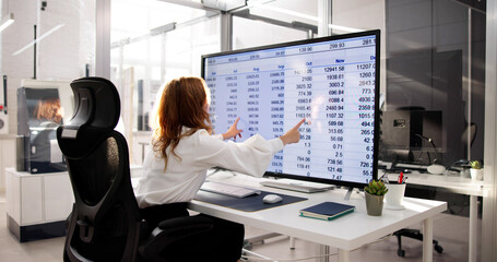 Poster - Analyst Working With Spreadsheet Business Data