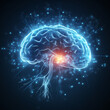 Ludzki mózg w prześwietleniu. Ai generative