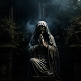 Fototapeta  - żałobny pomnik Maryi. AI Generative