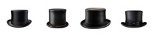 Cylinder Black Top Hat  Hyperrealistic Highly Detailed Isolated On Transparent Background Png File