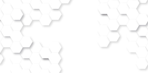 Abstract background with hexagon, modern abstract vector polygonal pattern. Futuristic abstract honeycomb technology white background. Luxury white hexagon pattern.