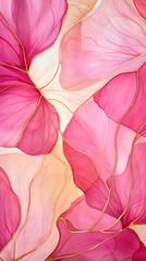  Seamless pattern of like petals pattern with gold lines created with Generative Ai