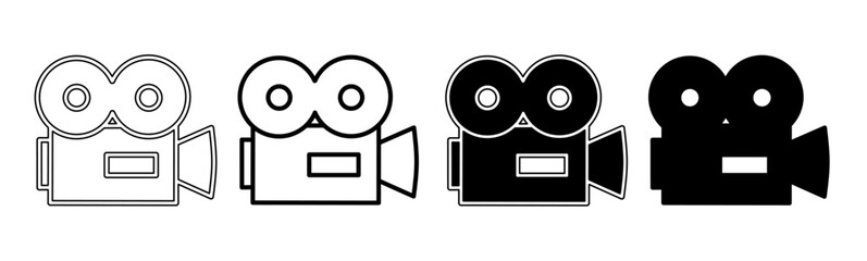 Poster - Illustration of a video player. Video player icon collection with line. Stock vector illustration.
