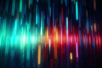 Fototapete - Abstract colorful background with oblong colorful figures.generative ai