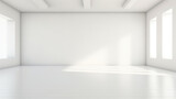 Fototapeta Perspektywa 3d - Interior of a empty white modern room with copy space. Generative AI 