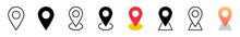 Geolocation Icon. Map Location Line Icons Set. Point Or Gps Navigator Icon Symbol. Vector Stock Illustration.