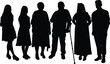 Group of people, set of vector silhouettes.