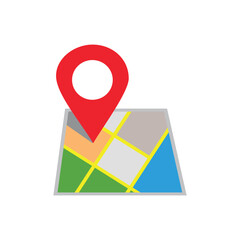 Poster - Map icon vector isolated on white background for your web and mobile app design, Map logo concept. Pin location symbol