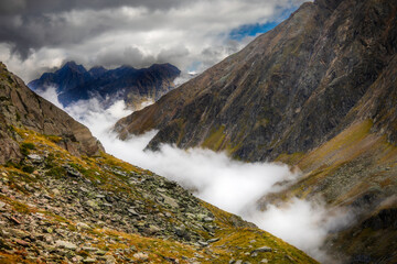 Wall Mural - View of mountain alpine landscape