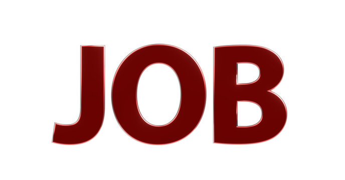Job exklusive plakative rote 3D-Schrift, Rendering, Karriere, Erfolg, Bewerbung, Ausbildung, Beförderung, Business, Aushilfsjob, Nebenjob, Geschäftsführer, CEO, Führungskraft, Freisteller