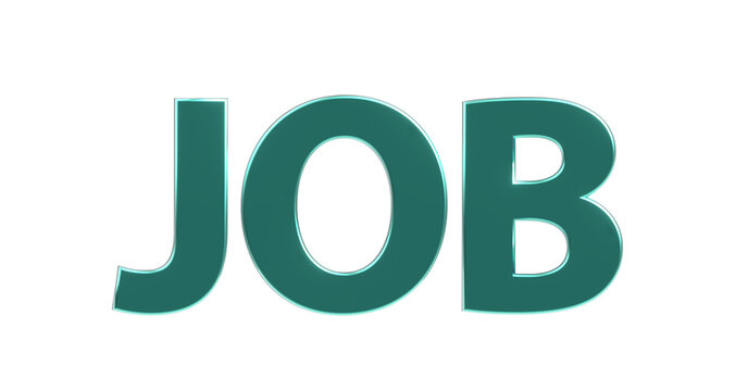 Job exklusive plakative türkise 3D-Schrift, Rendering, Karriere, Erfolg, Bewerbung, Ausbildung, Beförderung, Business, Aushilfsjob, Nebenjob, Geschäftsführer, CEO, Führungskraft, Freisteller