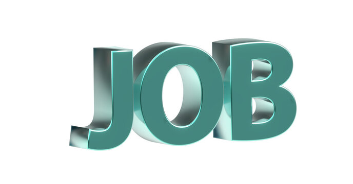 Job exklusive plakative türkise 3D-Schrift, Rendering, Karriere, Erfolg, Bewerbung, Ausbildung, Beförderung, Business, Aushilfsjob, Nebenjob, Geschäftsführer, CEO, Führungskraft, Freisteller