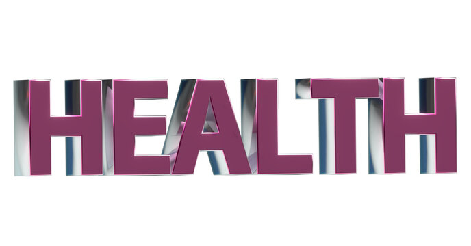 Gesundheit rote plakative exklusive 3D-Schrift, Wohlbefinden und körperlicher Fitness