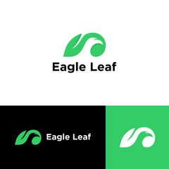 Wall Mural - Creative bird logo design with leaf icon vector