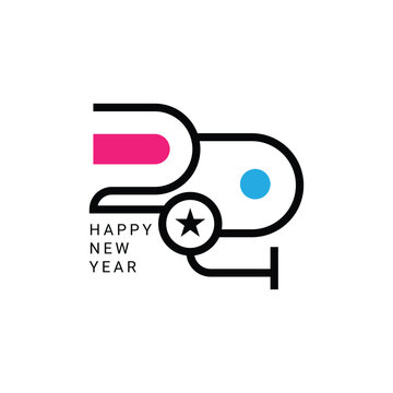 2024 typography logo design concept