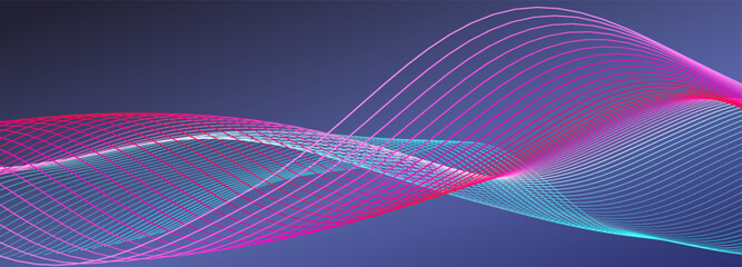 Poster - Music abstract background. Equalizer for music. Abstract digital wave of lines. Vector illustration	