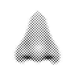 Wall Mural - Woman's nose 90s style halftone shape for trendy collage. Dots texture. Contemporary style