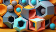 © drizzlingstarsstudio - vibrant background with three-dimensional geometric shapes