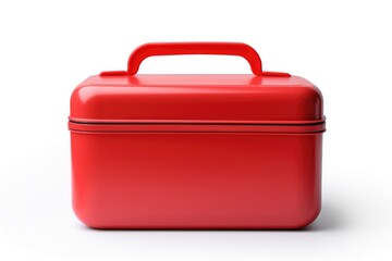 red lunch box mockup for meal on white background, container for food