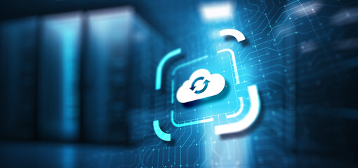 Poster - Cloud technology computing and data storage concept on virtual screen.