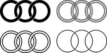 Three Rings Interlocking Icon Set