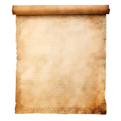 Wall Mural - old paper scroll isolated on transparent background Remove png, Clipping Path