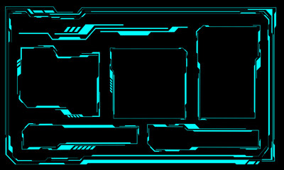 Poster - hud frames blue user interface elements design modern technology futuristic control panel screen dig