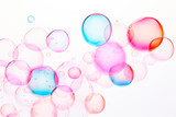 Fototapeta Mapy - photo of pastel soap bubbles on white background