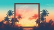 © Muamanah - Photo frame blank space for template, with outdoor summer sunset theme
