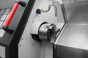 Leinwandbilder - Manufacturing CNC professional lathe machine, Industrial concept.