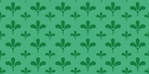 Design damask green floral wallpaper print Retro 60s style. Flower seamless pattern in vintage 50s aesthetic. Wrapping paper design. Vector illustration can used t-shirt, textile, fabric print.