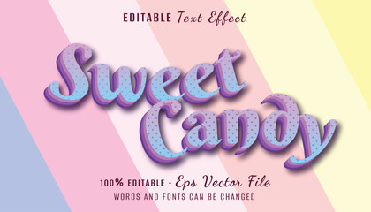 Wall Mural - sweet candy 3d text effect design