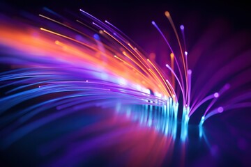 Canvas Print - Vibrant Fiber Optics Colorful Technological Background