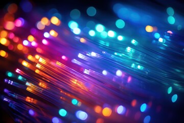 Canvas Print - Vibrant Fiber Optics Colorful Technological Background