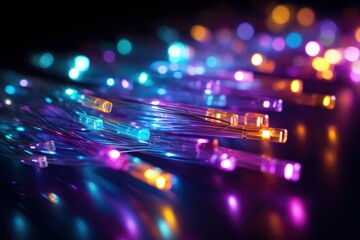 Canvas Print - Vibrant Fiber Optics Colorful Technological Background