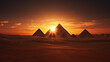Sunset Silhouettes of Egypt Pyramids