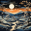 © Moon - Moonlit Serenity: A Winter Wonderland at Night