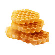 Honeycomb with honey isolated on white transparent background. Created with generative AI