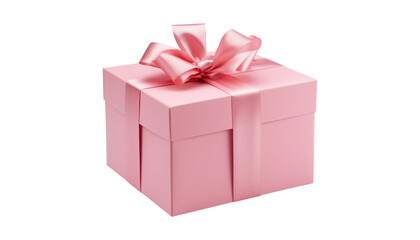 Wall Mural - pink gift box isolated on transparent background cutout