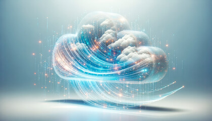 Leinwandbilder - Cloud computing technology concept. Generative AI