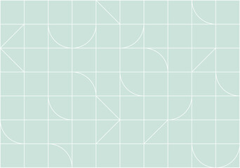 linear seamless art deco pattern drawing in linear style on white background