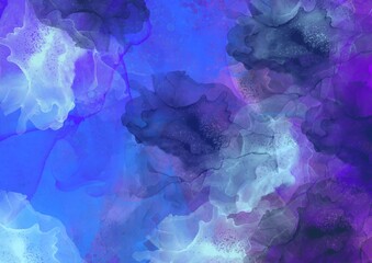 Wall Mural - blue purple alcoholic ink wallpaper artistic