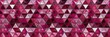 Abstract triangular red pink mosaic tile wallpaper wall or floor texture with geometric triangles background banner, seamless pattern