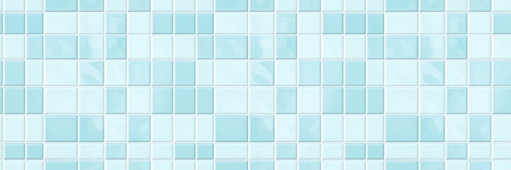 Aufkleber - Turquoise white light rectangular brick subway tiles wall texture wide background banner panorama seamless pattern