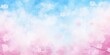 Spring background with the image of blue sky and cherry blossoms Watercolor illustration material, Generative AI