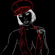 © Graphdrawing - Illustration BDSM avec romantisme et élégance sur fond noir.