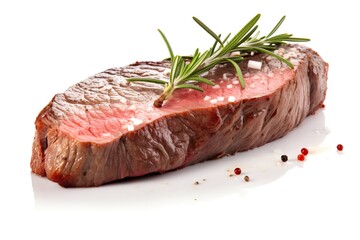 Fresh Raw Steak on Clean White Background