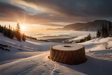 Canvas Print - sunset in the mountains