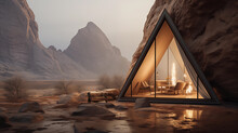 Simple And Stylish Triangular Tent In The Valley
