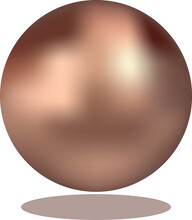 Bronze Metal Ball On A Transparent Background
